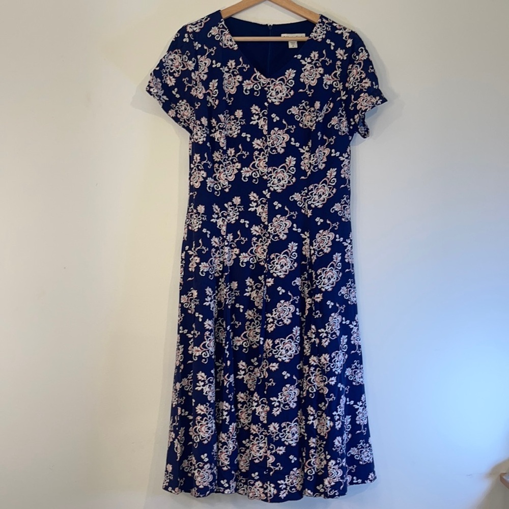 Coldwater Creek blue floral maxi dress